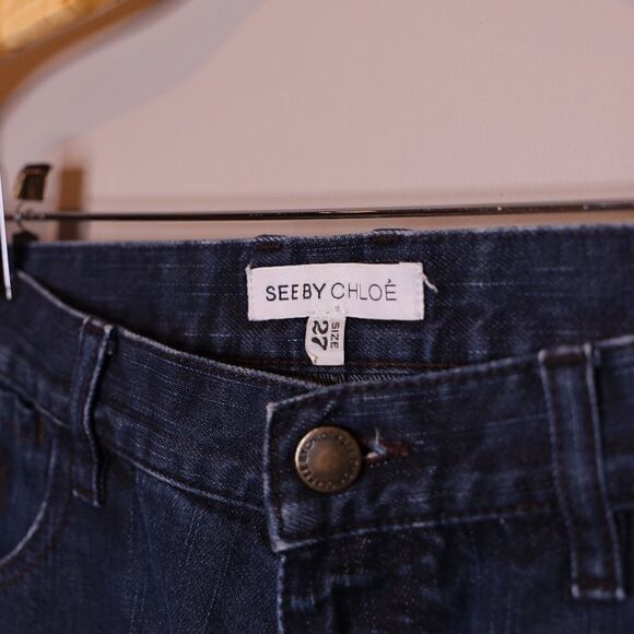 See By Chloe Cropped Straight Leg Jeans Sz 27 - Picture 3 of 6